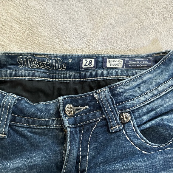 Miss me bling detail skinny denim jeans size 28 - Picture 3 of 5